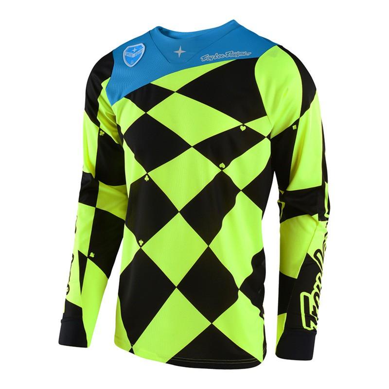 Mens Long Sleeve Mountain Bike Jersey Cycling Shirt Troy Lee Designs Style Quick Dry Off-Road MTB Apparel