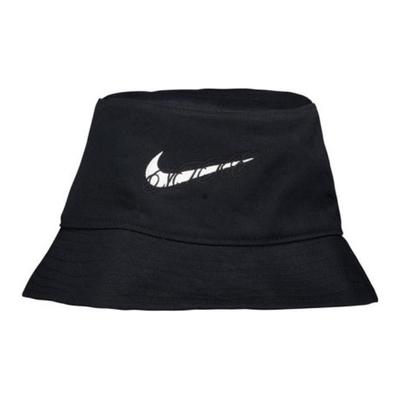 Nike Хлопковая шляпа рыбака с логотипом, унисекс, черные FQ6846-010