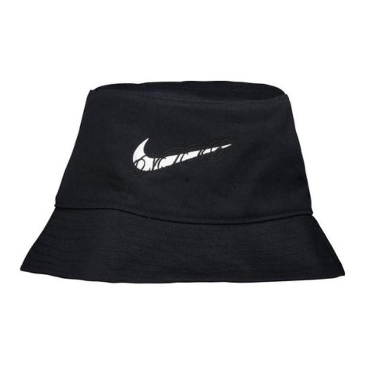 Nike Хлопковая шляпа рыбака с логотипом, унисекс, черные FQ6846-010