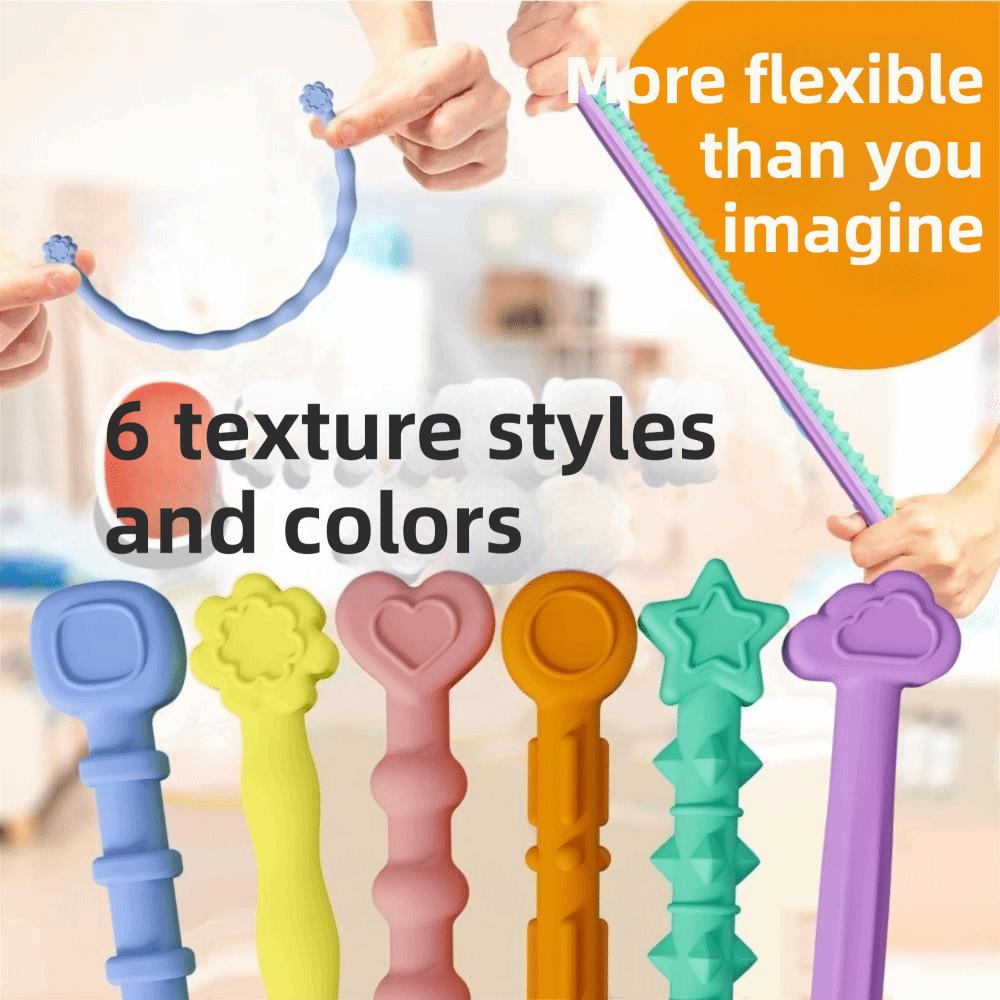 Anxiety Silicone Sensory Sticks Toy Silicone Textured Calming Sensory Toy Stress Relief