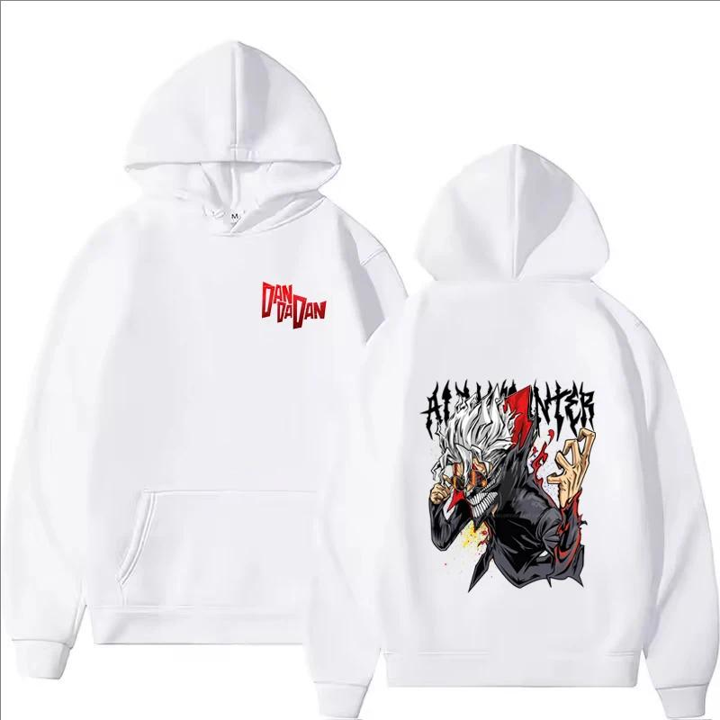 Японское худи с принтом Dandadan Женское повседневное Харадзюку Хай-стрит Y2K С длинным рукавом Флисовое Осенне-зимнее Пуловер Толстовки