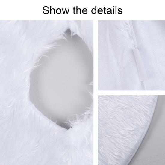 Юбка для елки 36/48/60 дюймов Белая юбка для елки Мягкая пушистая юбка из искусственного меха для принадлежностей для вечеринки «Счастливого Рождества»