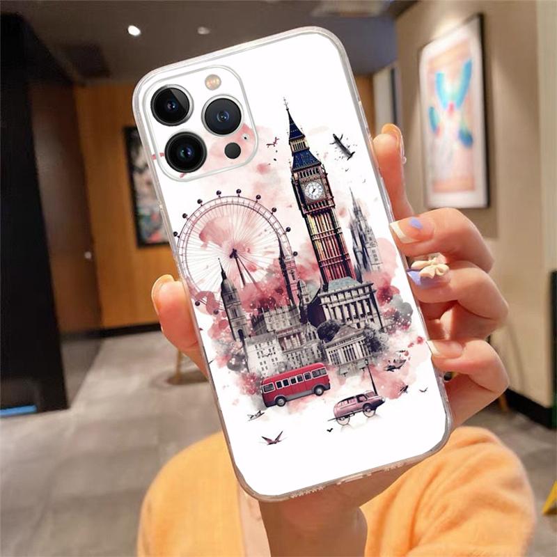 Лондонская эстетика Чехол для телефона Carcasa Funda Для iPhone 17 Pro Max Air 16 15 14 13 Pro Max 15 16 Pro 15Plus Чехол
