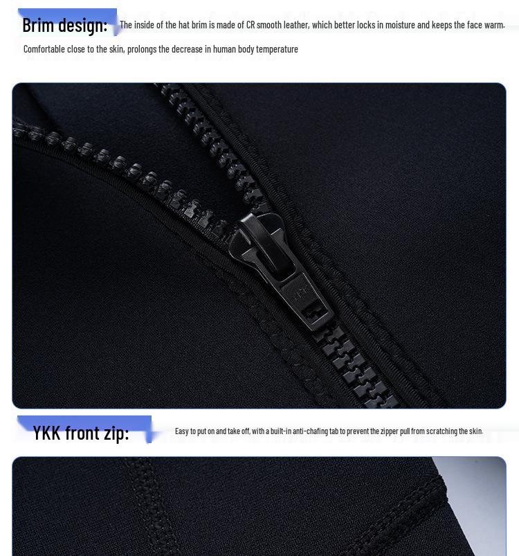 3mm Hooded Sleeveless Wetsuit Vest for Diving, Surfing & Swimming