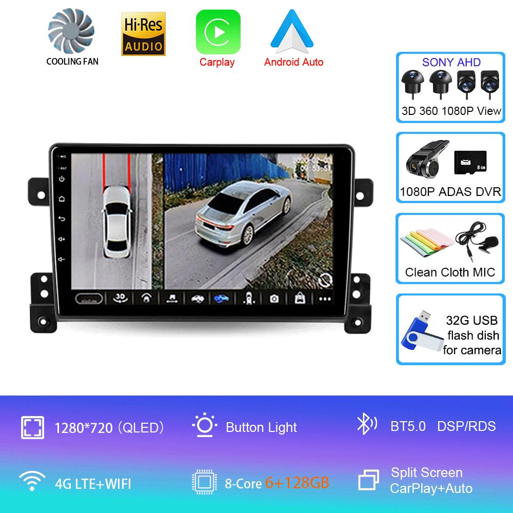 Android 14 Автомобильное радио для Suzuki Grand Vitara 3 2005 - 2015 Мультимедийный проигрыватель Видео Навигация стерео GPS Нет 2din 2 din dvd