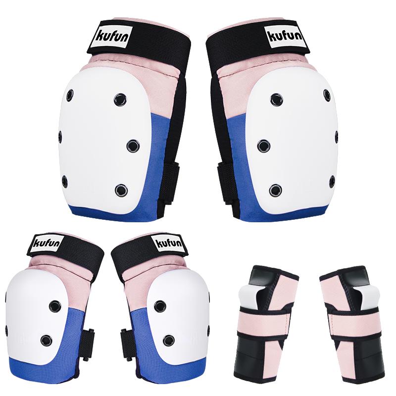KUFUN Sport защитный комплект наколенник локоть скейтборд катание на коньках девочки мальчики розовый мужчины женщина протектор роликовые коньки жесткий