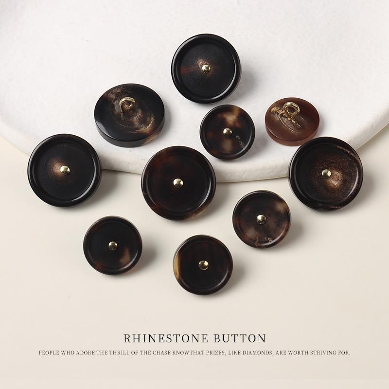 5 шт. Медная игла Рог Кость говядины Высокая ножка Натуральная пуговица Ципао Ханфу Китайская пуговица Костюм Куртка Кардиган Пуговица