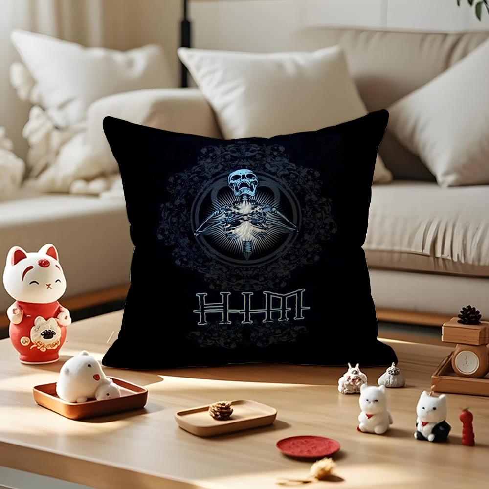 HHim Ornate Heartagram Pillow Case Antidustmite Pillowcase Invisible Zipper Silky Short Plush Sofa Cushion Cover