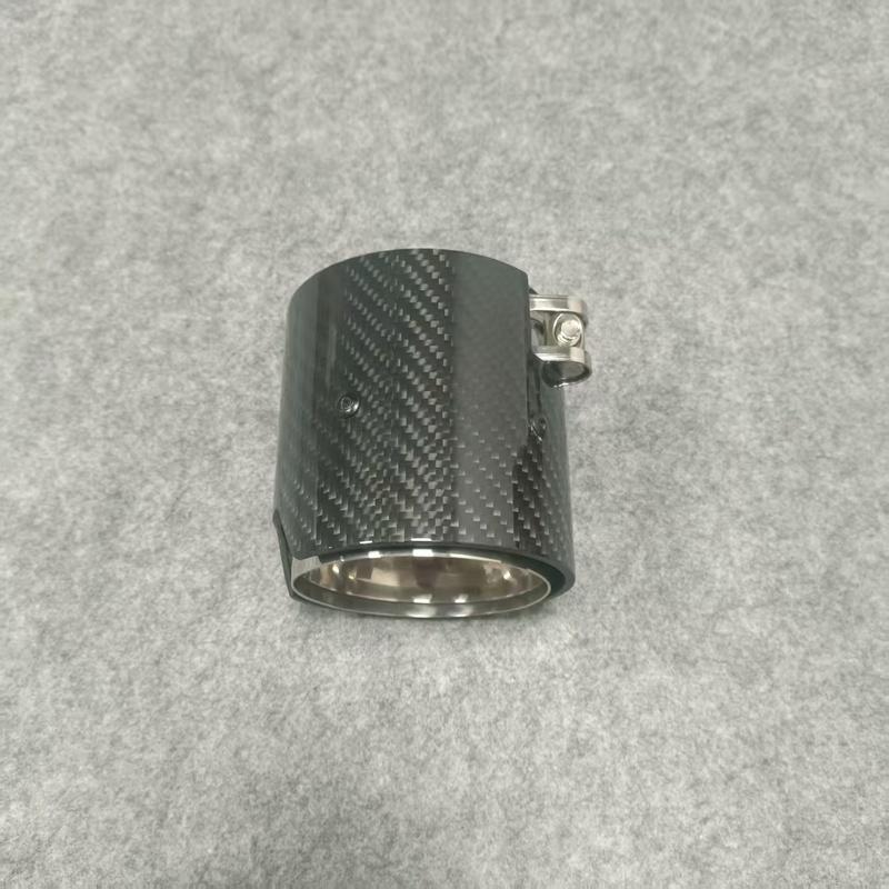 90mm Long Silver Carbon Fiber Exhaust Tip for BMW M2 M3 M4 M5 M6, F87 F80 F82 F83 F90, G80 G82 G83