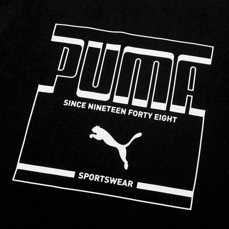 Puma Графический логотип с принтом и круглым вырезом, спортивная футболка для мужчин, черный цвет 847719-01