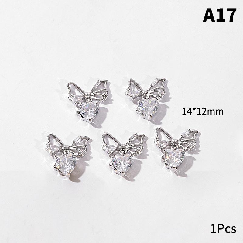 1Pcs Zircon Nail Art 3D Charms Jewelry Butterfly Shaped Nail  Alloy Decals  Nail Decoration