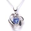 Ожерелье с розой «Вечность» из камня рождения [ювелирные изделия A.UN] Женское (Танзанит)