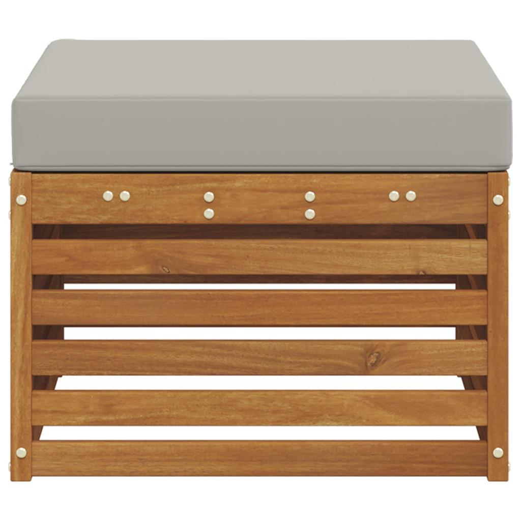 Outdoor Footstool Solid Acacia Wood Natural
