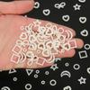 200Pcs Nail Decoration DIY Charms Loose Beads ABS Hollow Pearl White Color Jewelry Making Heart Star Flower Crafts Geometry