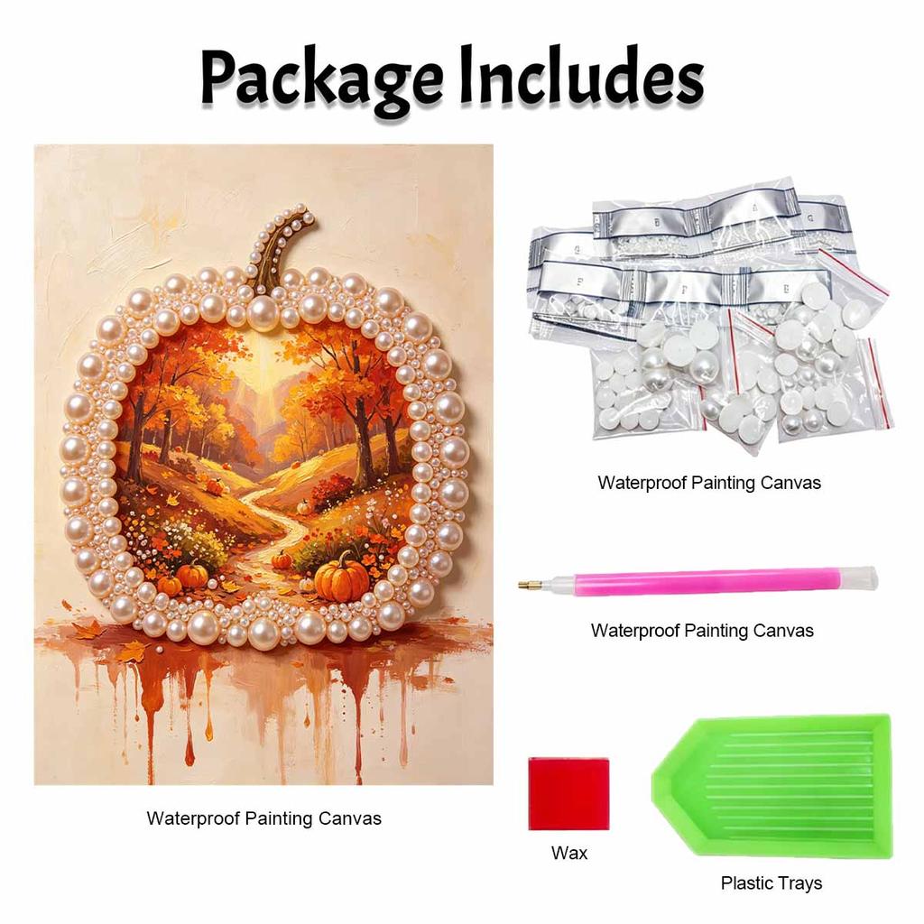 Halloween pumpkin autumn scenery pearl painting art kit handmade diy home decorations