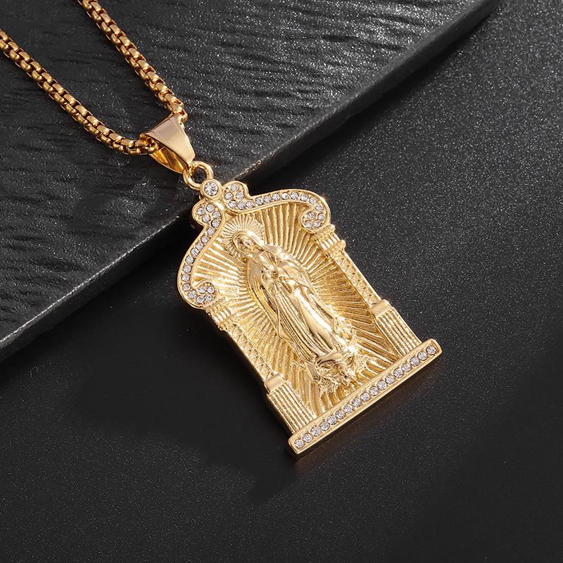 Новое католическое ожерелье из нержавеющей стали Девы Марии для мужчин, религиозная вера, хип-хоп кулон, ювелирные изделия для вечеринок для мальчиков