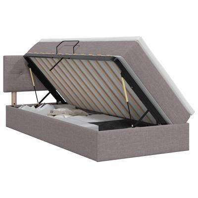 Storage Bed with Mattress Taupe 90 X 200 Cm Velvet