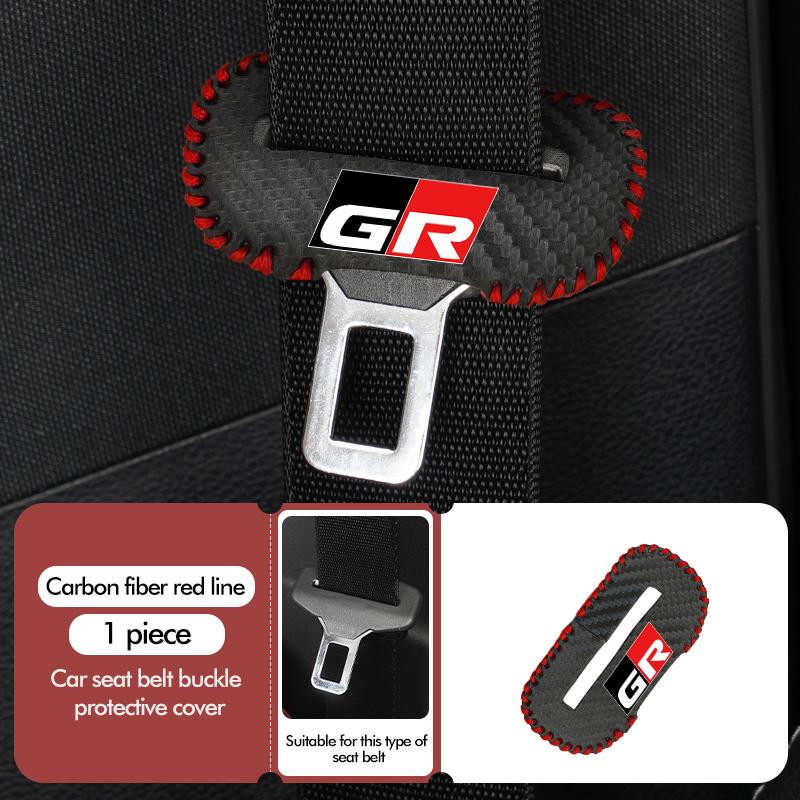 MZD1 For Toyota Car Seat Belt Buckle Plug Leather Car Seat Belt Clip Protective Covers Crown GR Corolla YARIS Auris C-HR Hilux Vios