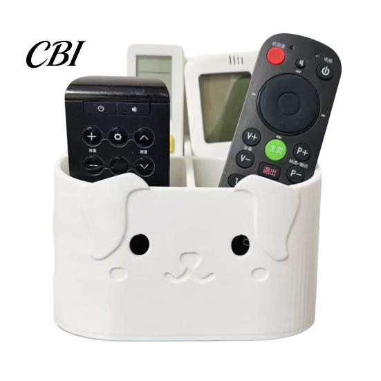 TV Remote Caddy 3D Printed Control Holder, Animal Design Storage Box Desk Holdedr for Desk, 4-Compartments Desktop Organizer Office