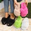 Violent Fluffy Slippers Autumn and Winter Wear Non-slip Indoor Thick Bottom Home Fluffy Cotton Slippers