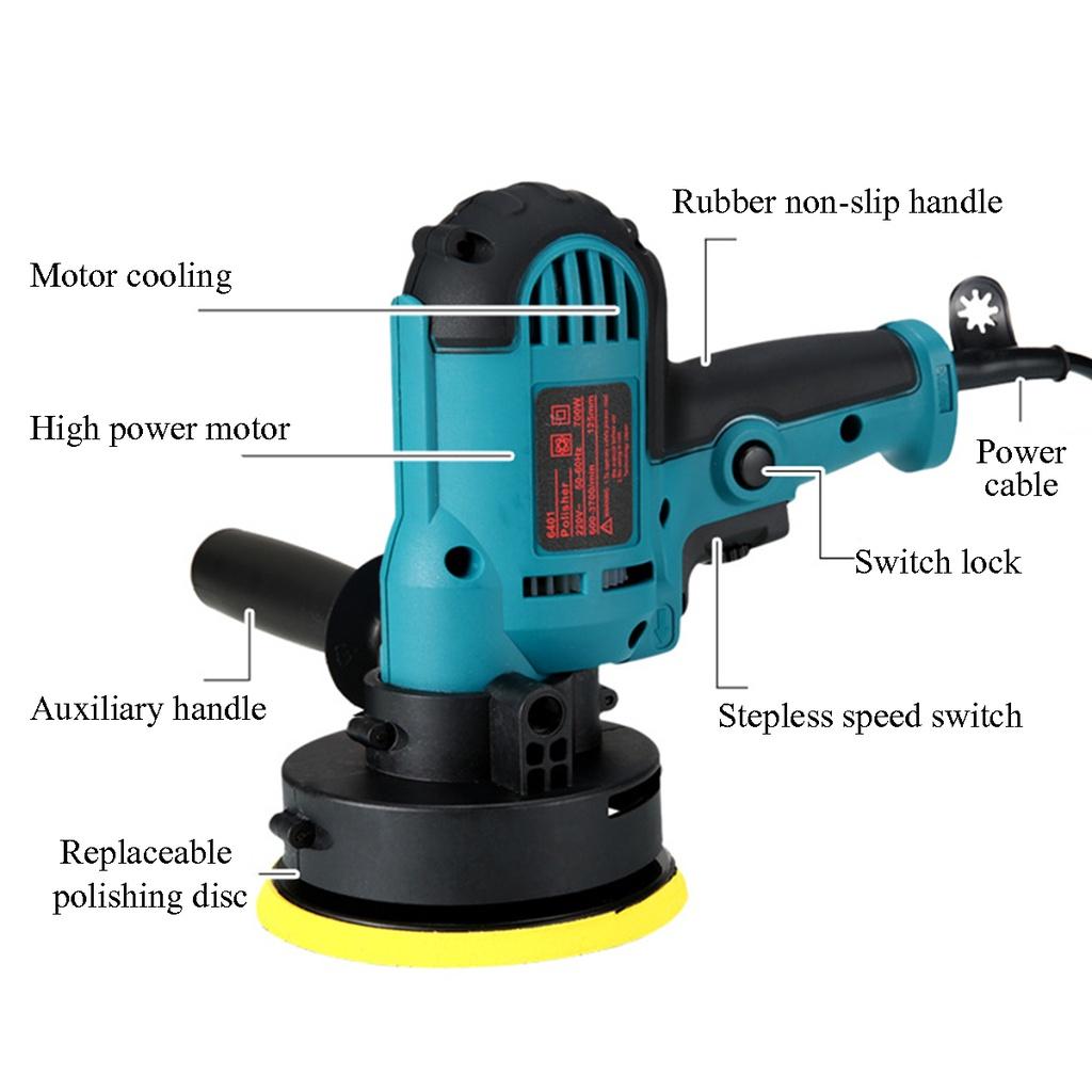 Электрическая полировальная машина 220 В, регулируемая скорость, инструменты для шлифовки и полировки мебели и автомобилей, машина для полировки автомобиля с губками, 700 Вт