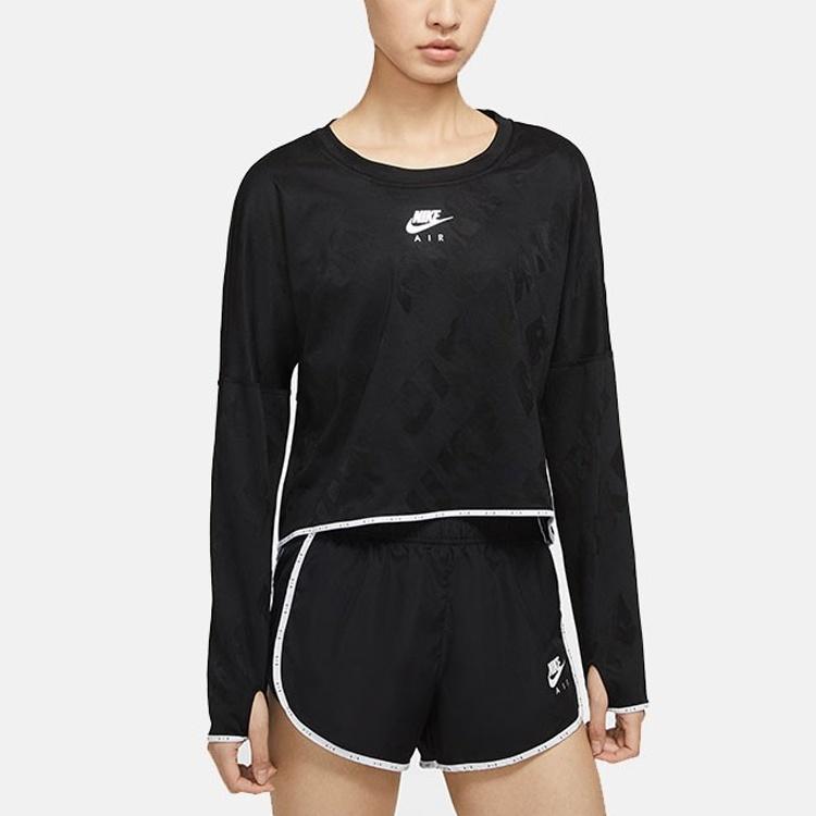 Nike Crop Tops Women's Black Crew Neck Moderate CJ1883-010