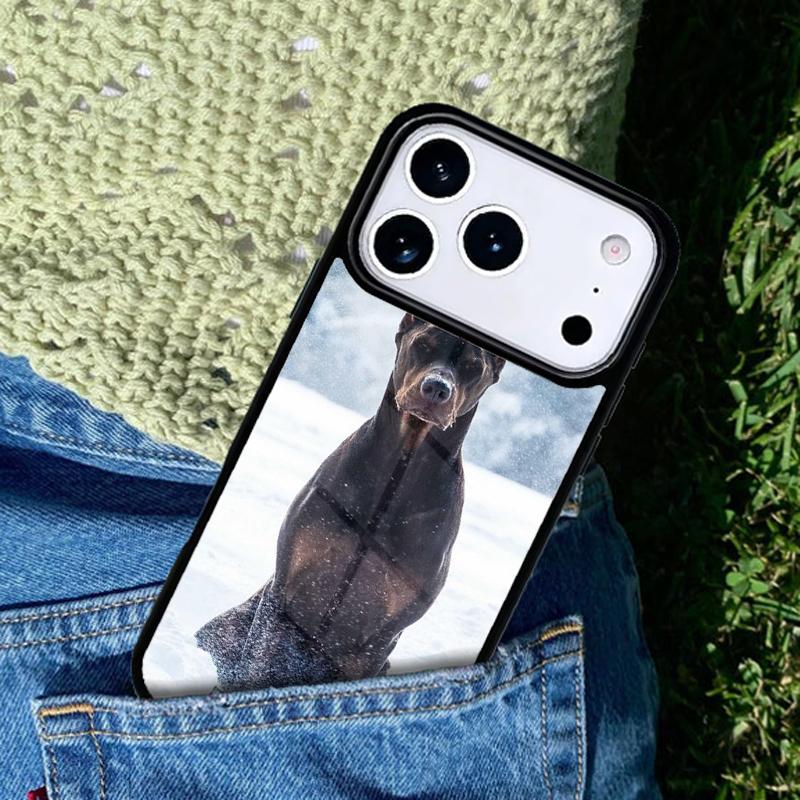 Doberman Dog soft Phone Case Cover for IPhone 11 12 13 14 15 16e 17 Pro Max Coque for IPhone 17 Air