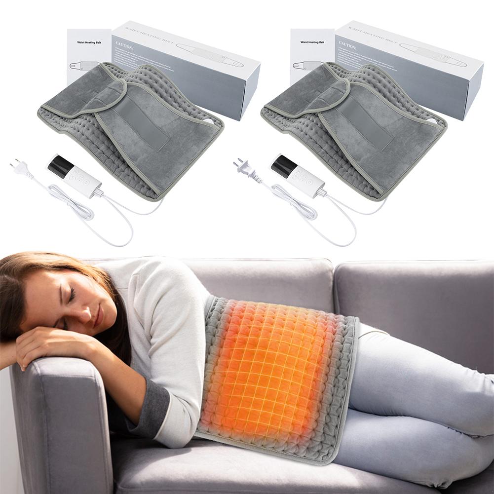Electric Heating Waist Belt with 4 Timer Winter Heater Mat Auto Shut Off Back Heating Support Belt for Lower Back Period Stomach