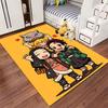 Cute Anime Characters on Yellow suitable as a non-slip mat for the living room or bedroom sofa