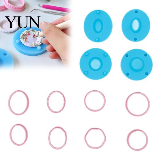 Handmade Earring Tool Set 12Pcs Mini Plate Clay Molds, Molds with Positioning Base, Multi?Shape Resin Casting Accessories Cutters for DIY