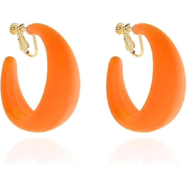 Массивные клипсы-кольца для женщин Съемные Широкие Заметные Серьги Без Прокола Модные Аксессуары 80-х 90-х Винтажные Неоновые Вечеринки Украшения Для Образа