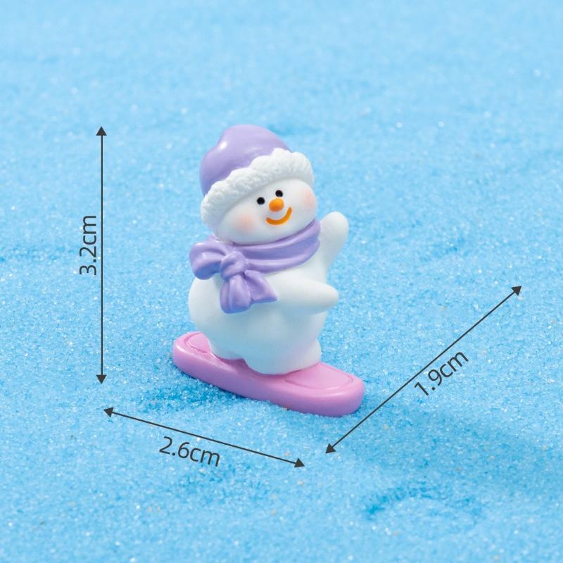 Mini Snowman Figurine Waterproof Mini Christmas Doll Ornament for Micro Landscape DIY Garden Patio Xmas Decor