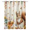 Thanksgiving Eucalyptus Leaf Pumpkin Sunflower Squirrel Blackout Curtains For Living Room Bedroom Window Treatment Blinds Drapes