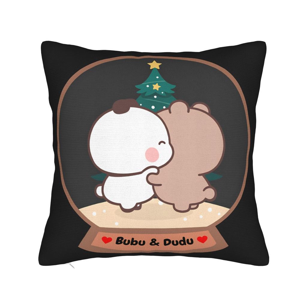 Bubu Dudu Couple Pandas Cartoon Pillow Case Soft Pillow Cover For Office Car Home Decor Kawaii Pillowcases