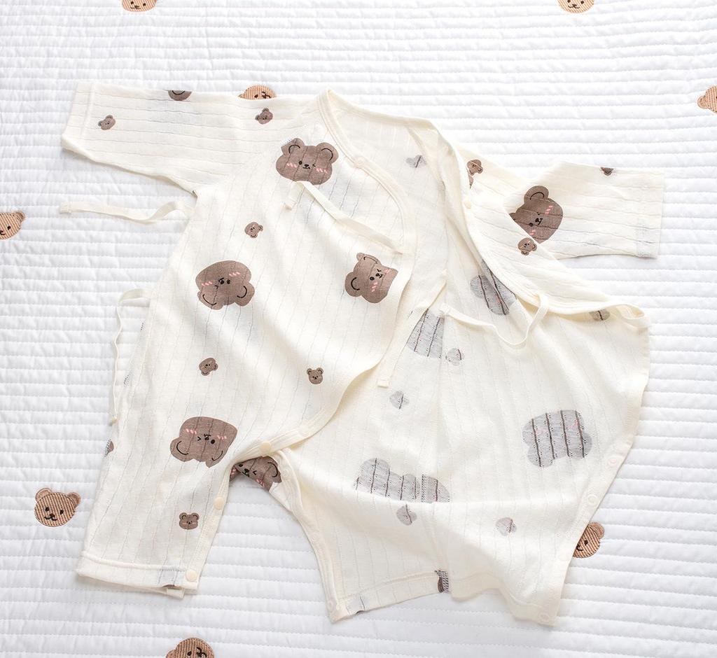 Ультратонкий хлопковый детский комбинезон с защитой живота и длинными рукавами — дышащий, класса А для лета и кондиционируемых помещений