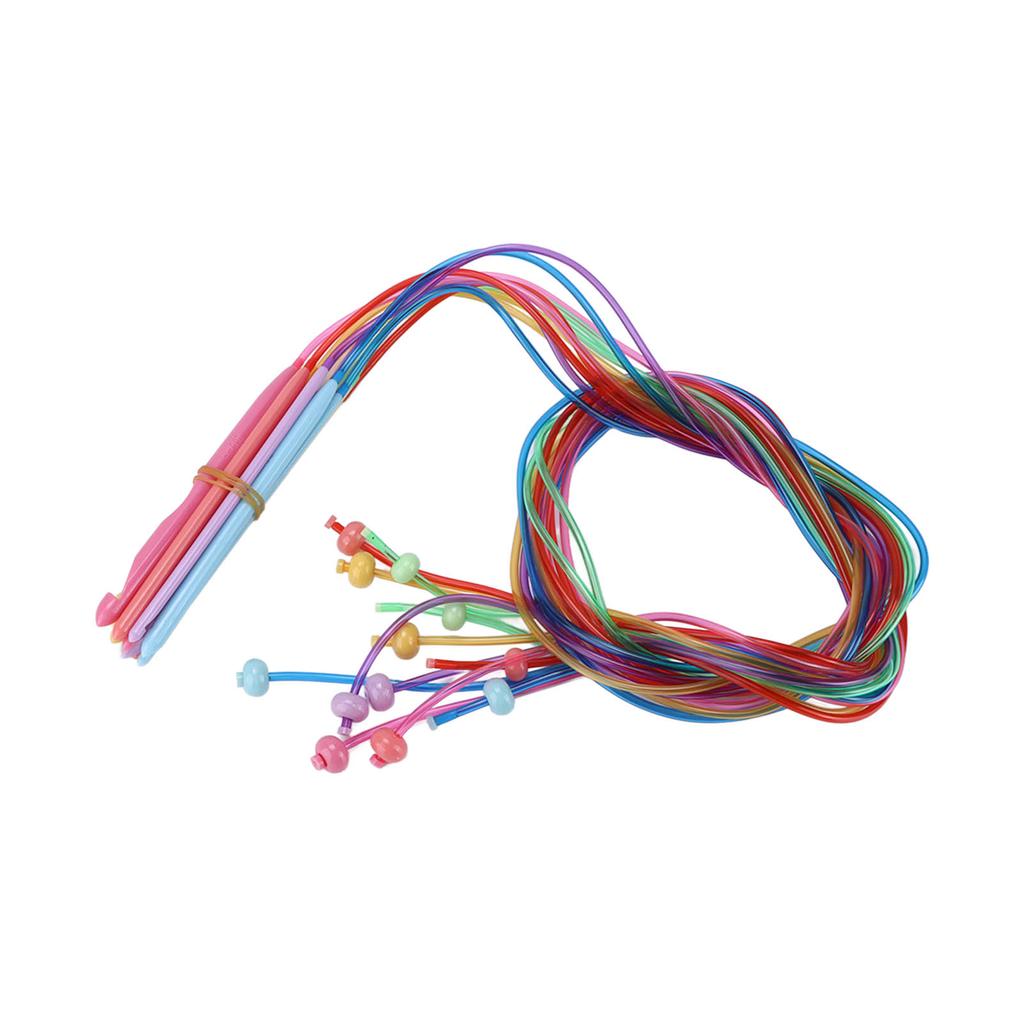 12Pcs Crochet Hooks 1.2meters Afghan Carpet Plastic Knitting Tools for Household Weaving