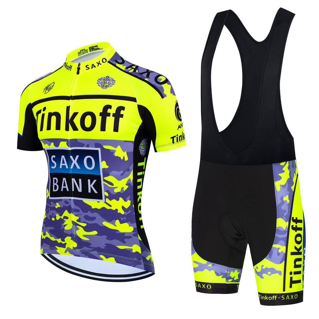 2026Tinkoff saxo bank Велосипедный костюм Дышащая велофутболка Летняя велоодежда Одежда для катания на горном велосипеде Триатлон