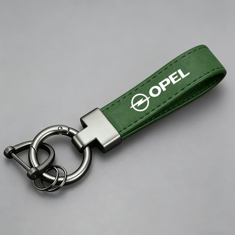 Logo Alloy Luxury Suede Leather Keychain Car Key Chain For Opel Astra Grandland Corsa Mokka Frontera Insignia Zafira Vivaro Karl