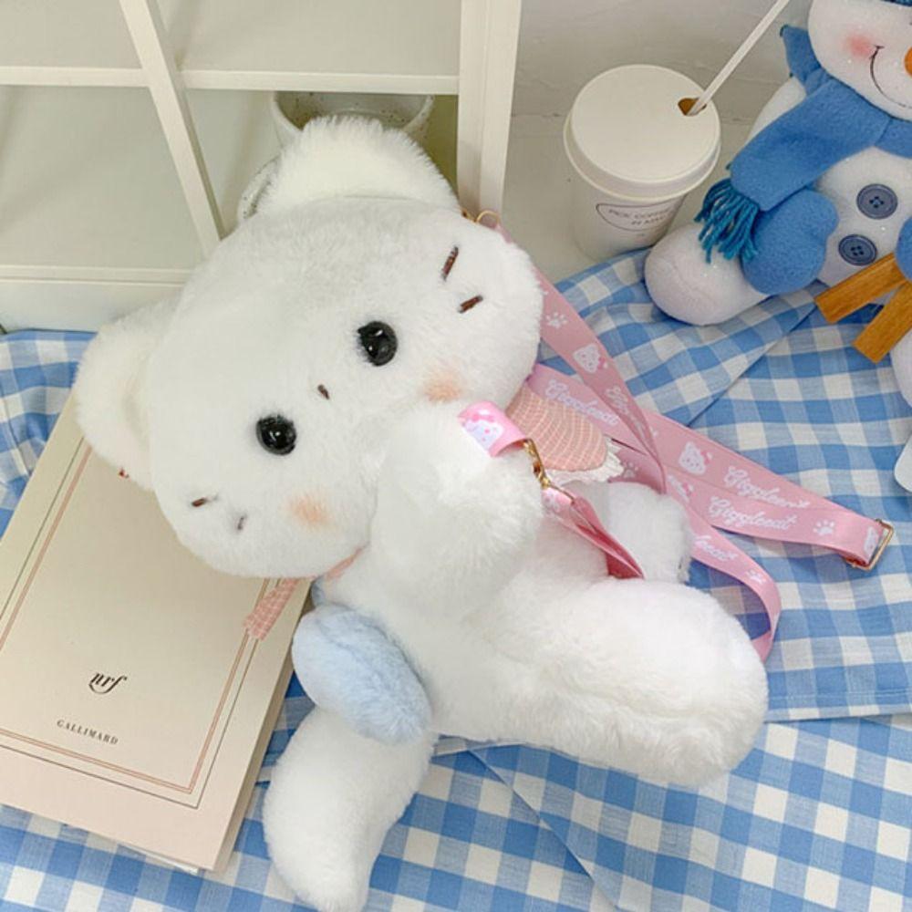 Korean Style Plush Doll Crossbody Bag JK Lolita Animal Shoulder Bag Children's School Bag Outdoor