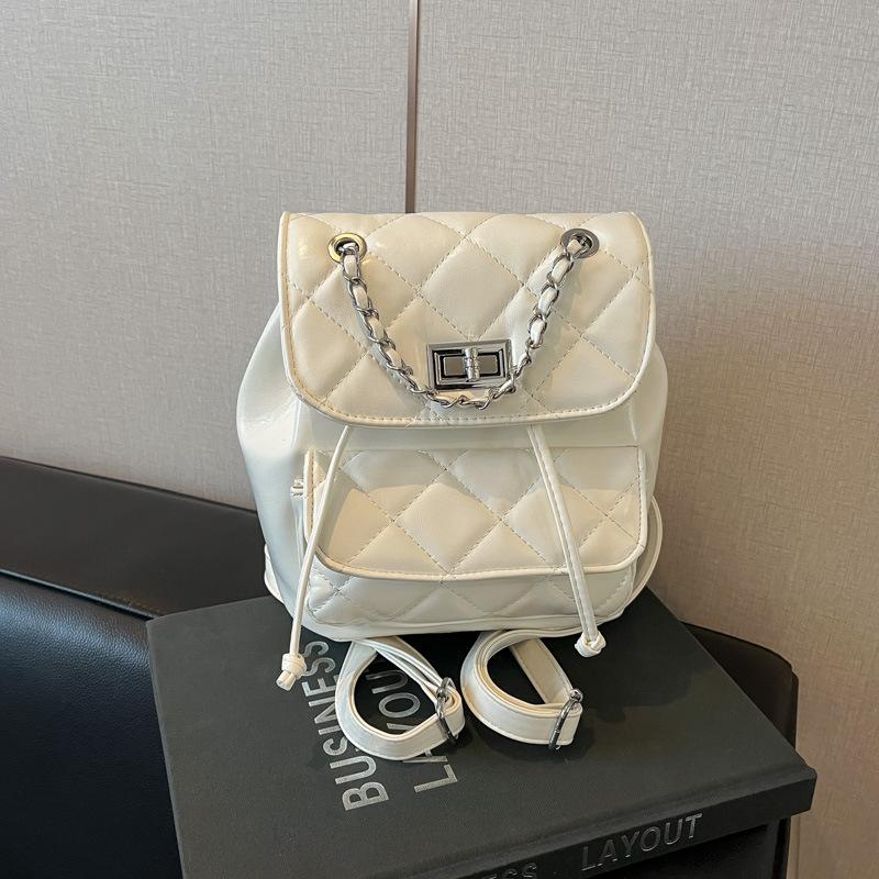 Рюкзак-цепочка ромбовидной формы, женский нишевый дизайн, модная сумка-ведро, повседневный корейский вариант, школьный рюкзак премиум-класса для путешествий