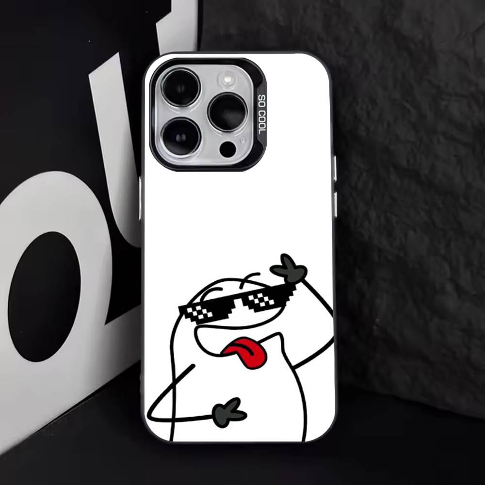 Celular Flork Cute For iPhone 17,16,15,14,13,12,11,Pro,Max,Plus,E,Air,Mini Anti Fall Black Matte Hard Bumper Phone Case