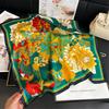 Luxury Peony Flowers Scarf Fashionable Bandana Thin Breathable Sun Shawl Elegant Style Windproof Head Wrap Square Scarves