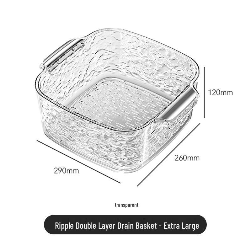 Dual-Layer Plastic Colander and Fruit Basket for Kitchen Use