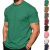 Мужская цветная футболка с круглым вырезом, модная повседневная спортивная рубашка с коротким рукавом