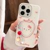 Cute Strawberry Cat Apple 16 Mobile Phone Case Applicable To 17pro Max Pendant IPhone 13 Hard 14 Korean