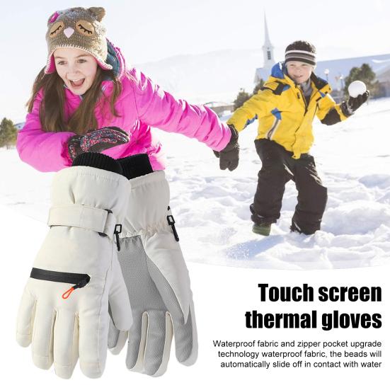 Thermal Ski Gloves Men And Women Windproof Winter Cycling Gloves with Non-Slip Palm Waterproof Full Finger Touch Screen Gloves for Hiking Snowboarding