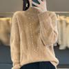 Women's Pullovers Fall/winter High-quality Soft Sweater with Half High Neck and Thick Cashmere Sweater Top Plus Size