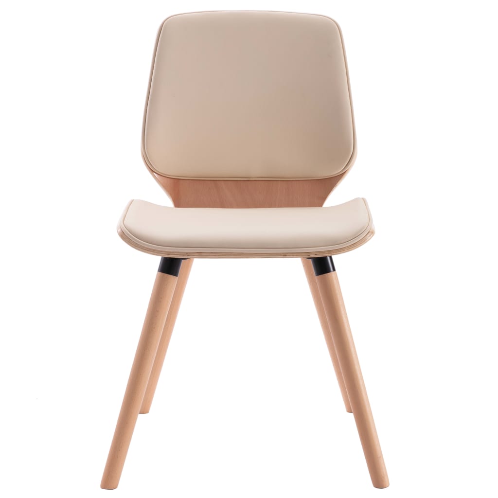 Dining Chairs 2 pcs Cream Coloured Faux Leather
