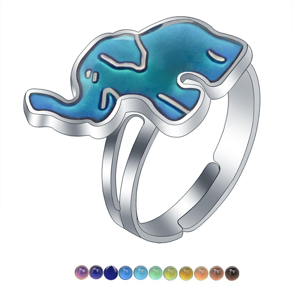 1Pcs Fashion Ring Simple Children's Princess Cartoon Cute Animal Temperature Change Ring