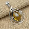 Citrine Topaz Gemstone Jewelry 925 Sterling Silver Подарочные ювелирные изделия ручной работы Подвески для женщин